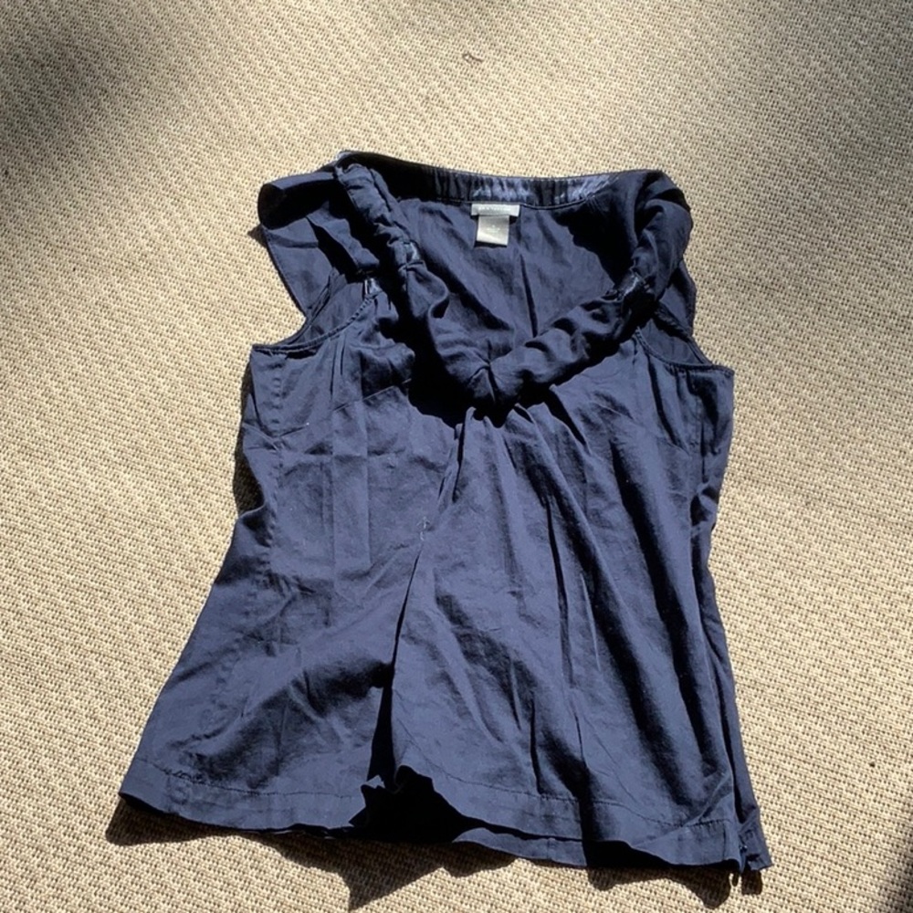 ANN TAYLOR NAVY BLUE TOP, SIZE 6